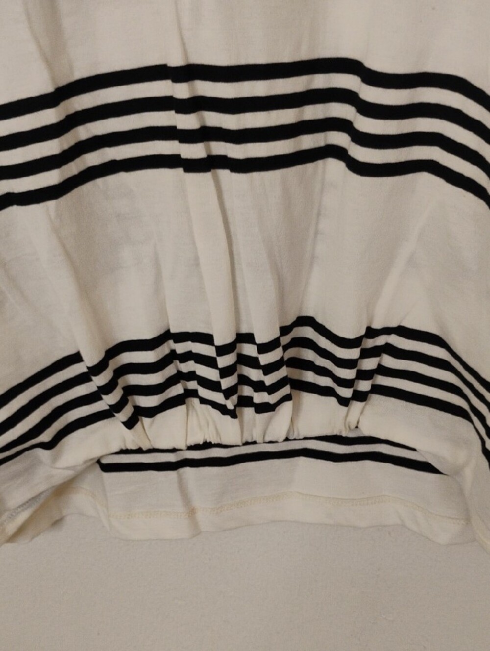 Sanctuary Cream and Black Striped Elastic-Hem Top XS - Picture 6 of 8